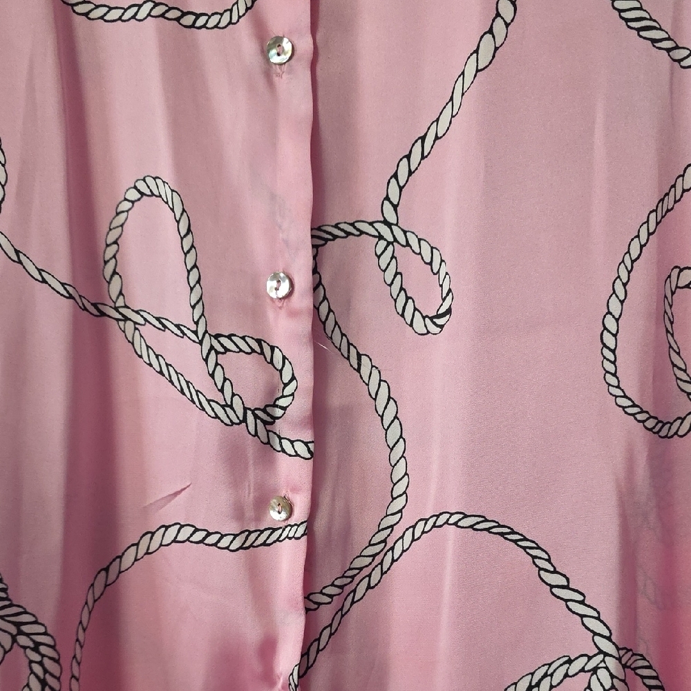 Philosophy Pink Blouse with Black Rope Print - Picture 5 of 5